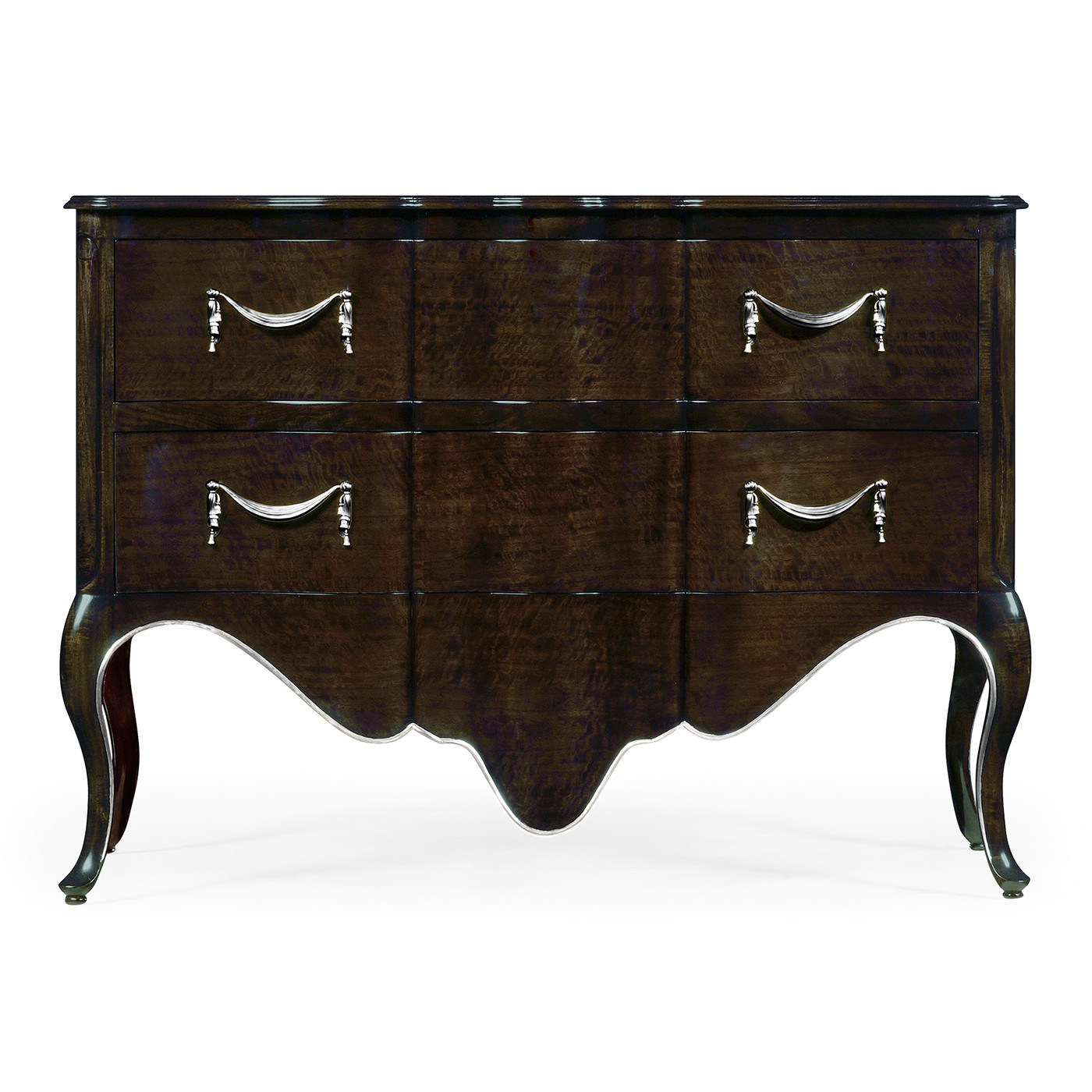 Black Eucalyptus Bombe Chest of Drawers 52