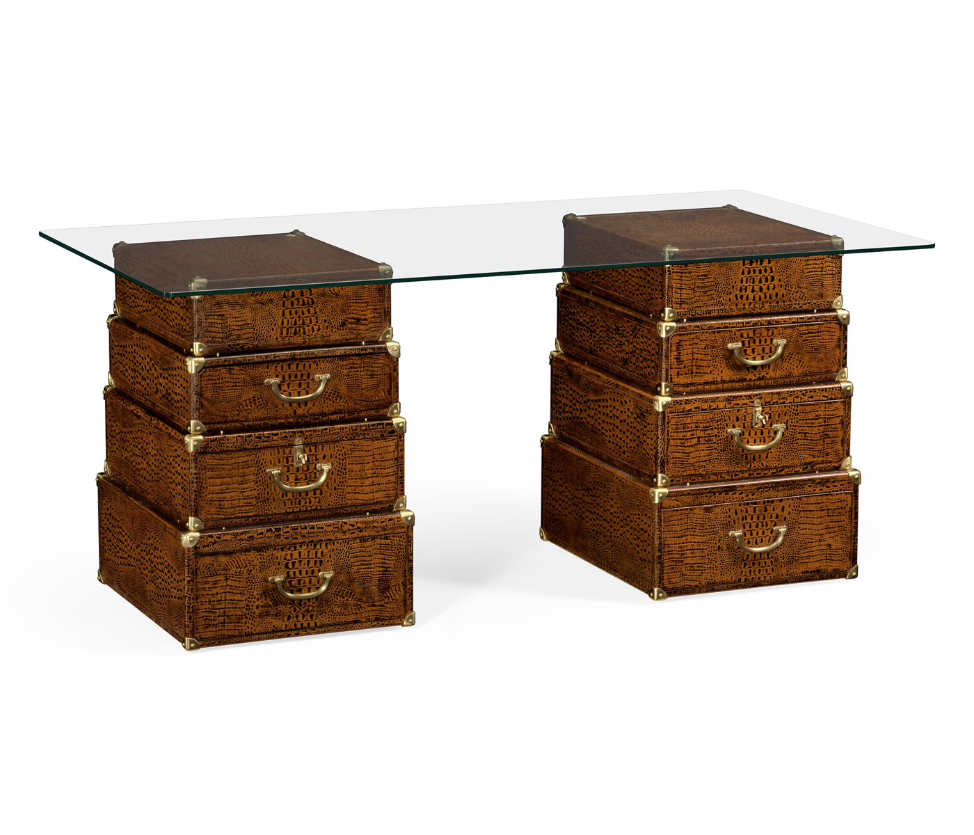 Choc faux Croc valise desk