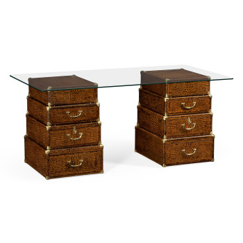 Choc faux Croc valise desk