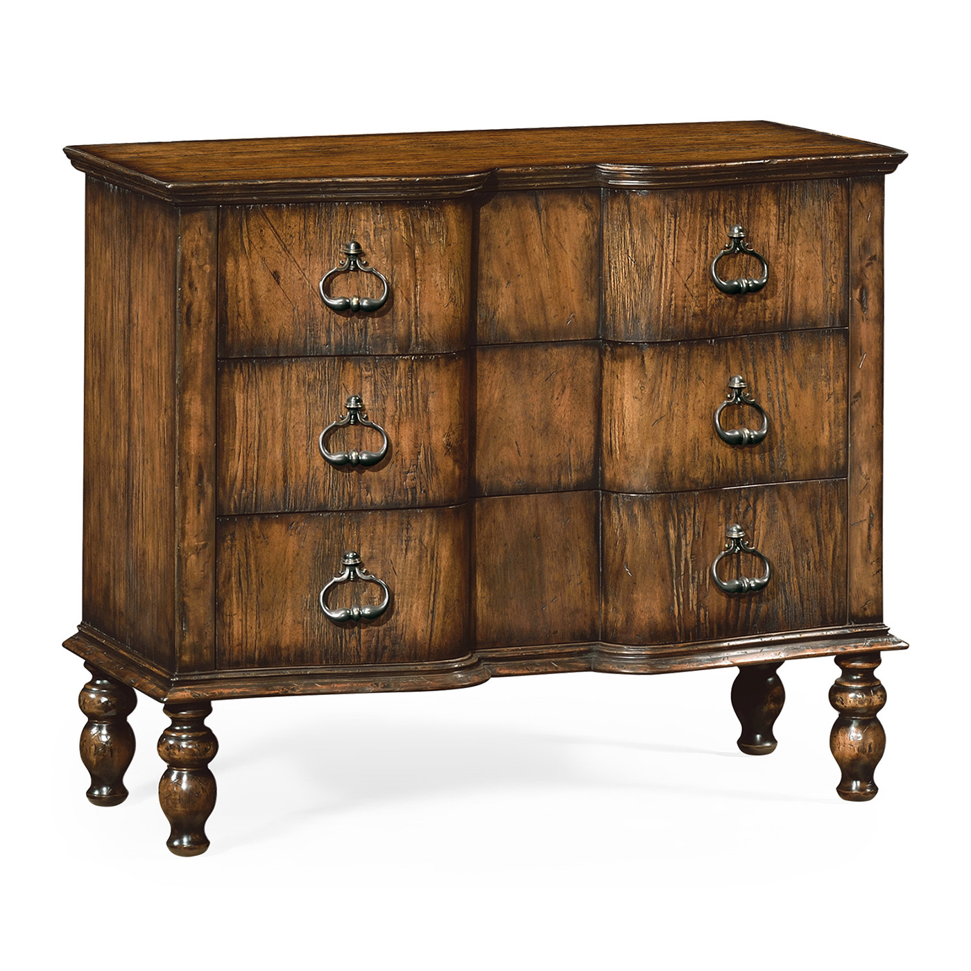 Chest of drawers in rustic walnut