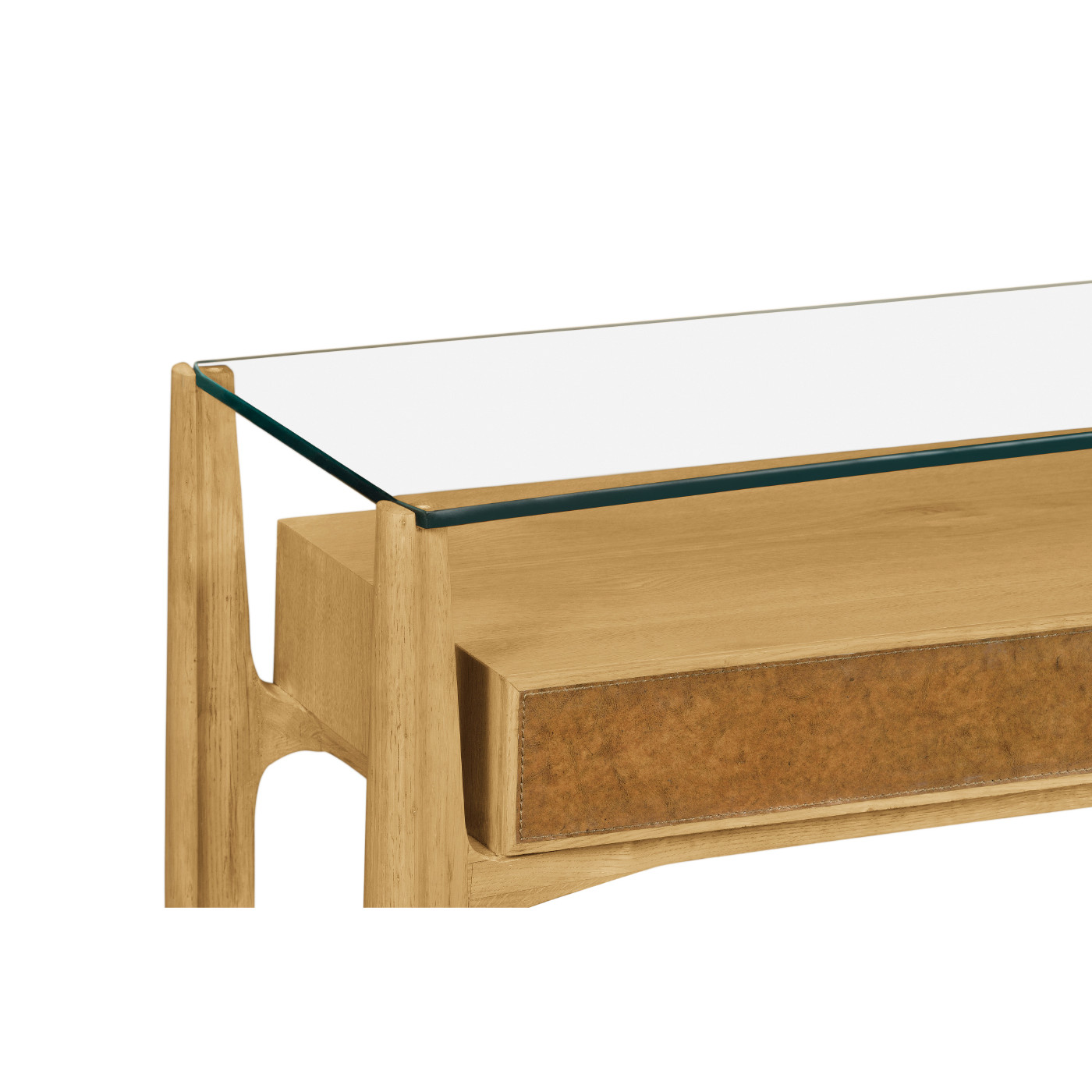 Architects Console Table with Drawers Ang Glass Top