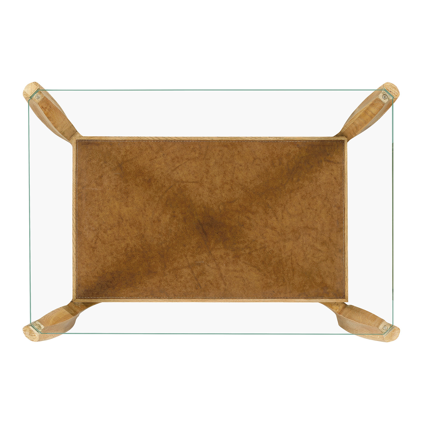 Rectangular Architects End Table with Drawer and Glass Top