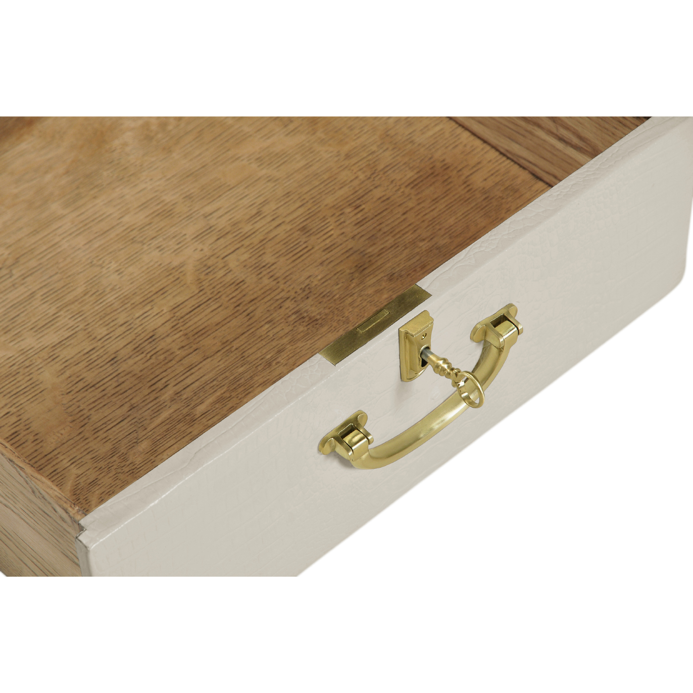 Great White faux Croc valise table