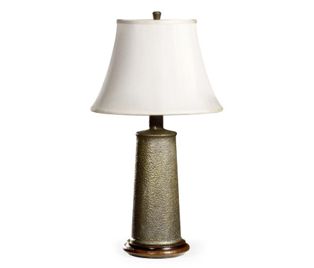 Textured brass table lamp