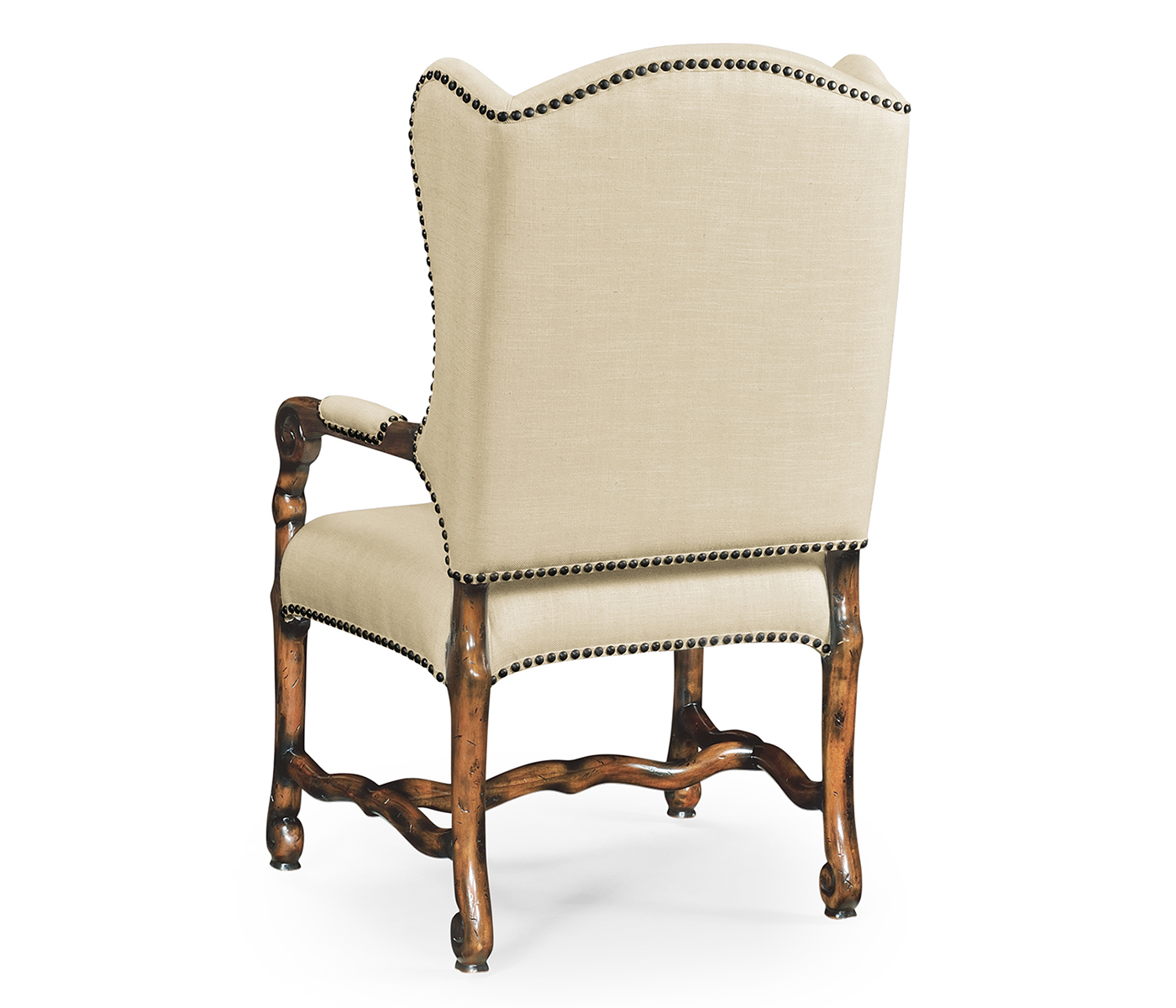 Upholstered Arm Chair in Rustic Walnut