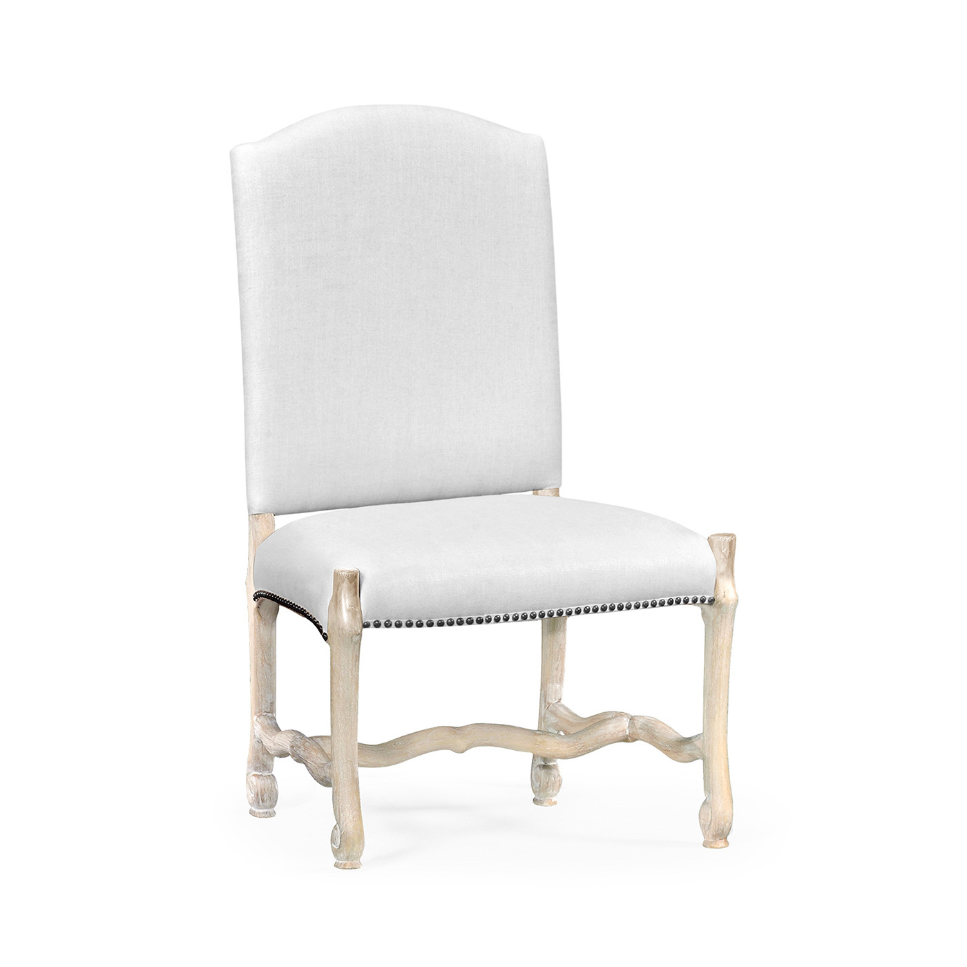 Upholstered side chair in Limed Acacia (COM)