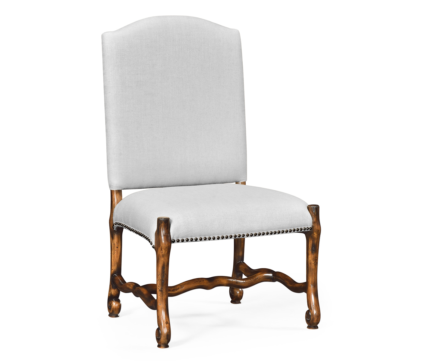 Upholstered side chair in Rustic Walnut (COM)