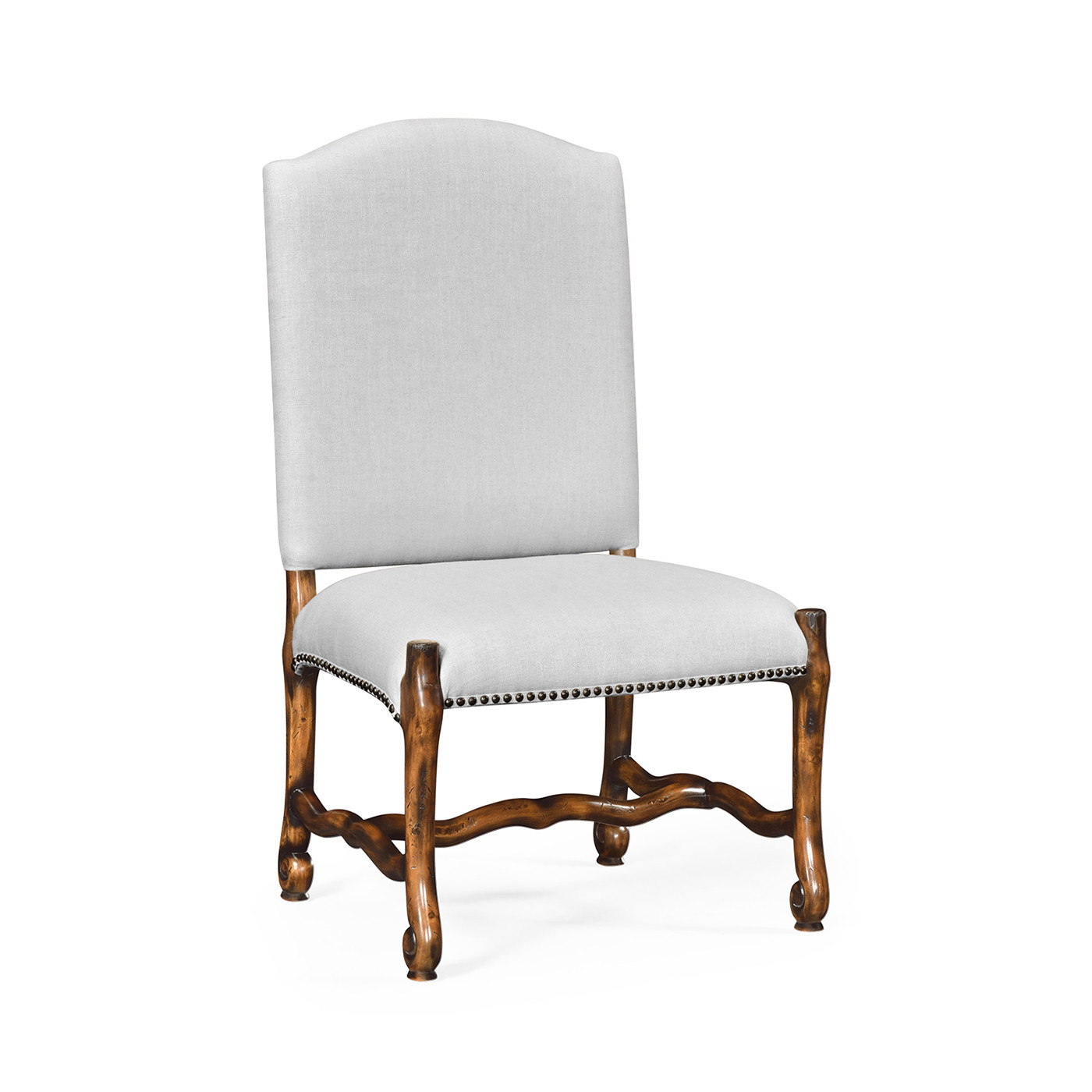 Upholstered side chair in Rustic Walnut (COM)