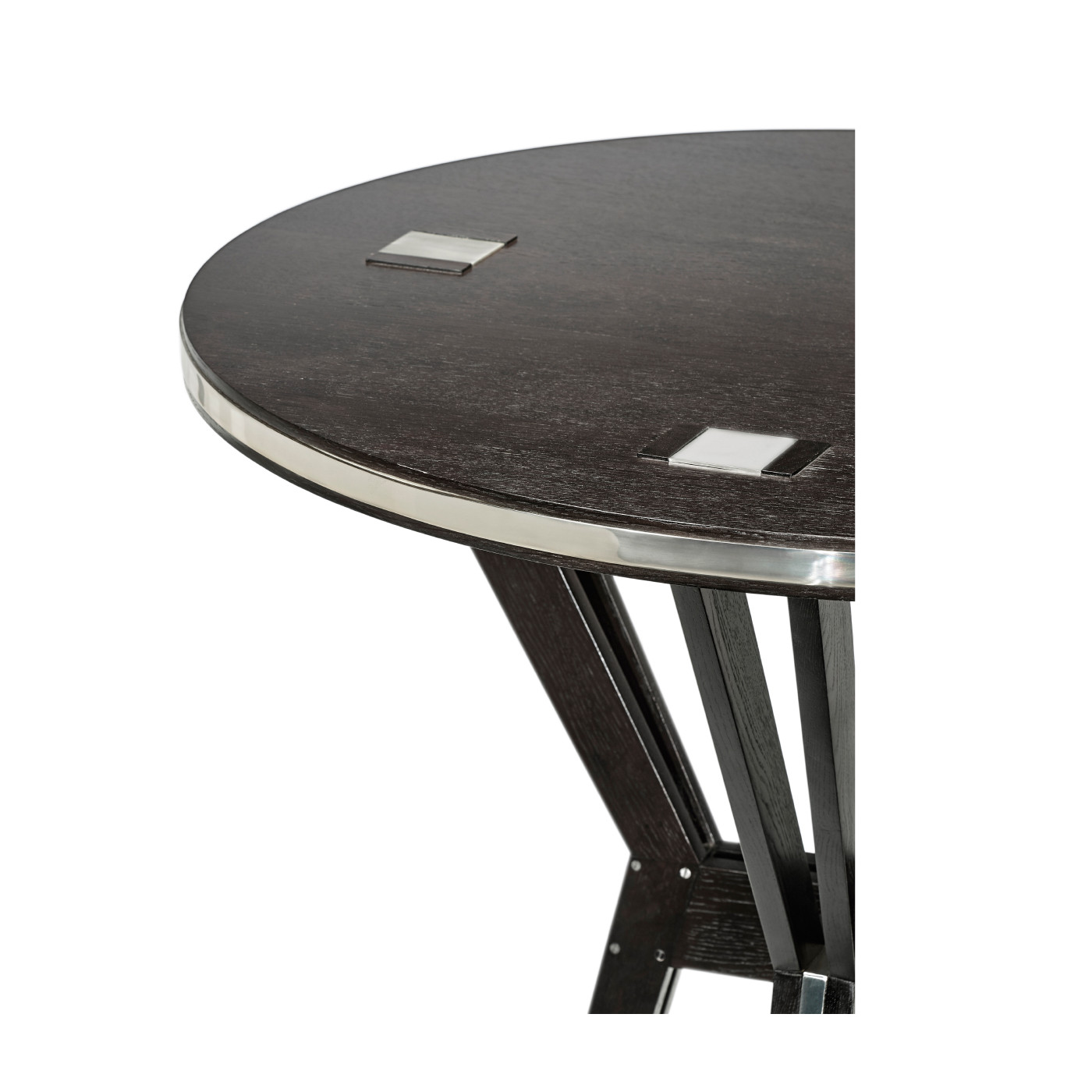 Architectural Circular Black Mocha Oak Bar Table 36