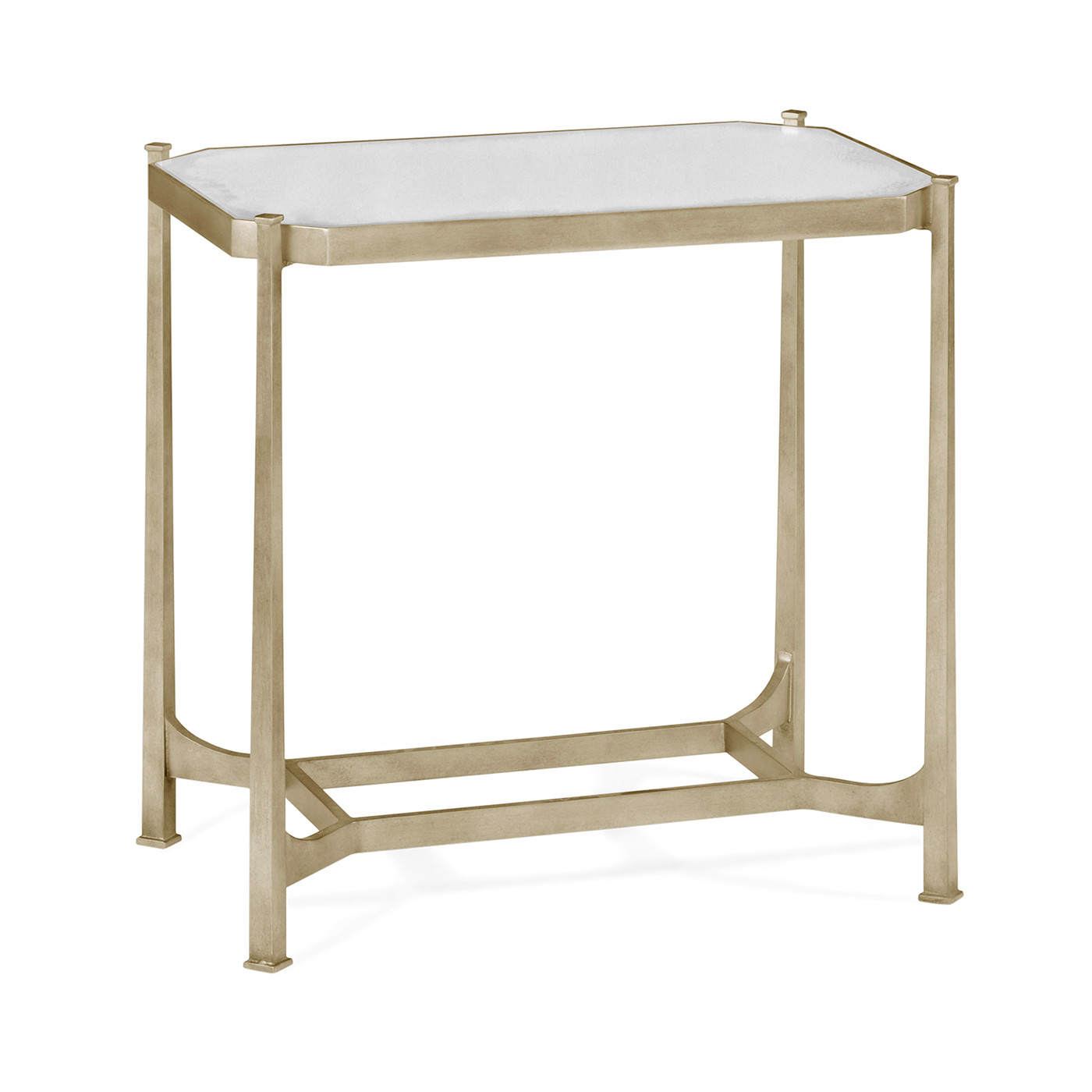 Silver rectangular side table