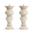 Pair of Small Candlesticks in Limed Acacia