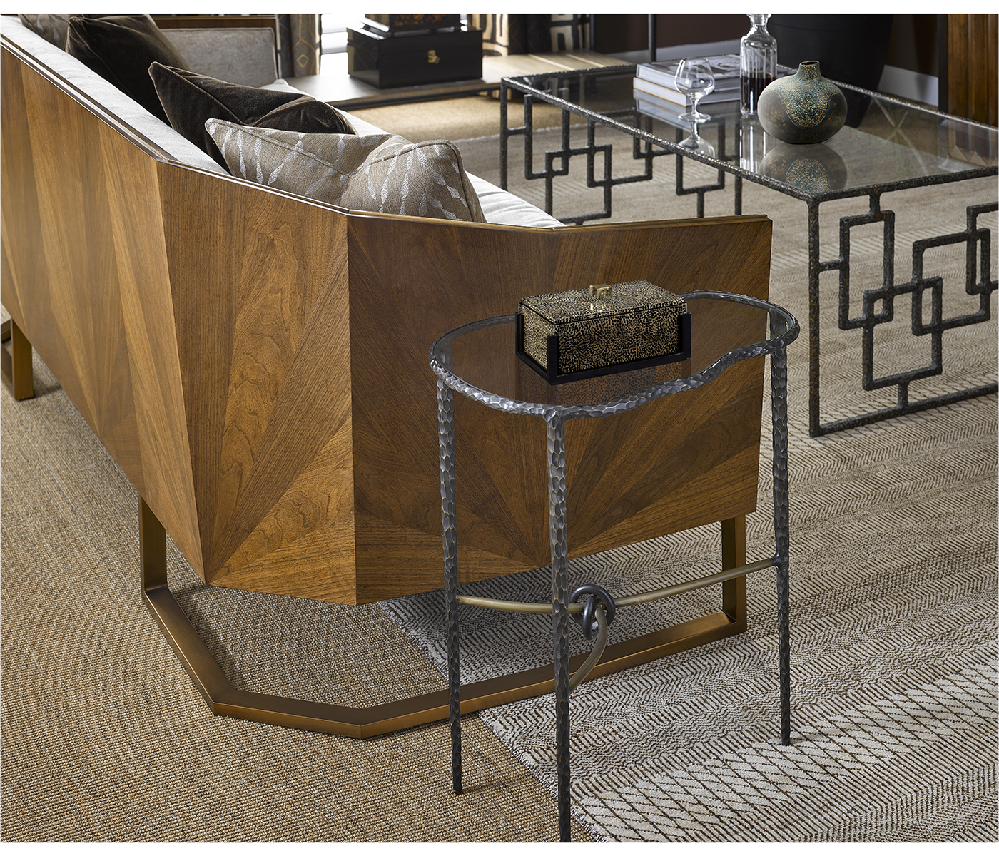 Rectangular Eggshell Box with Brass Handle