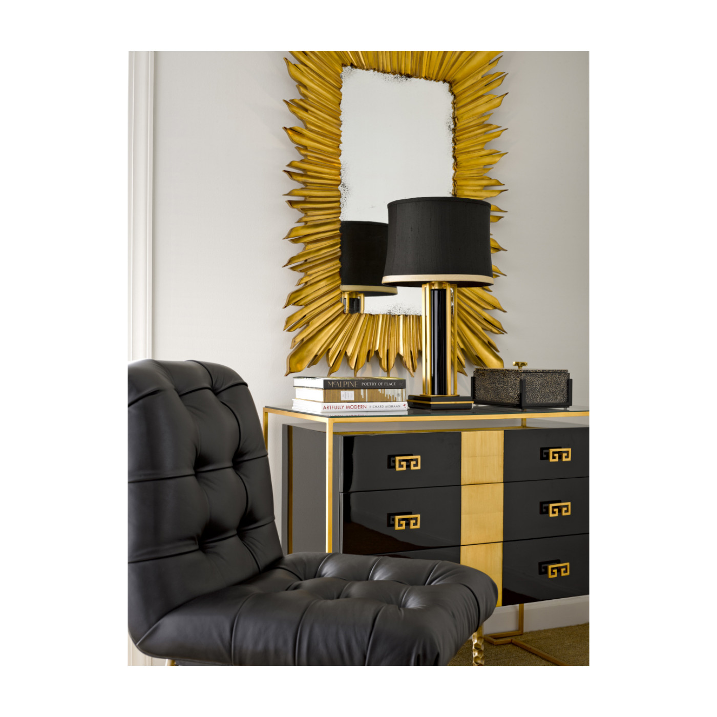 Rectangular Eggshell Box with Brass Handle