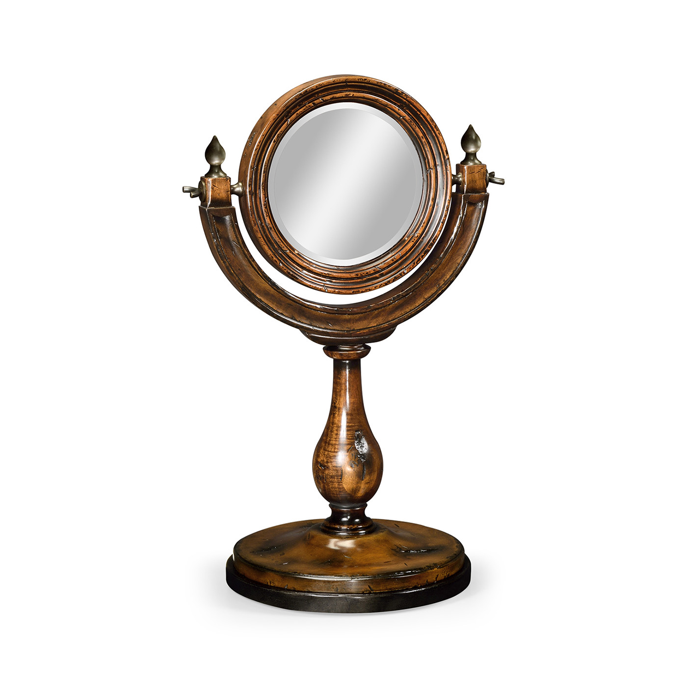 Small rotating mirror in Rustic Walnut
