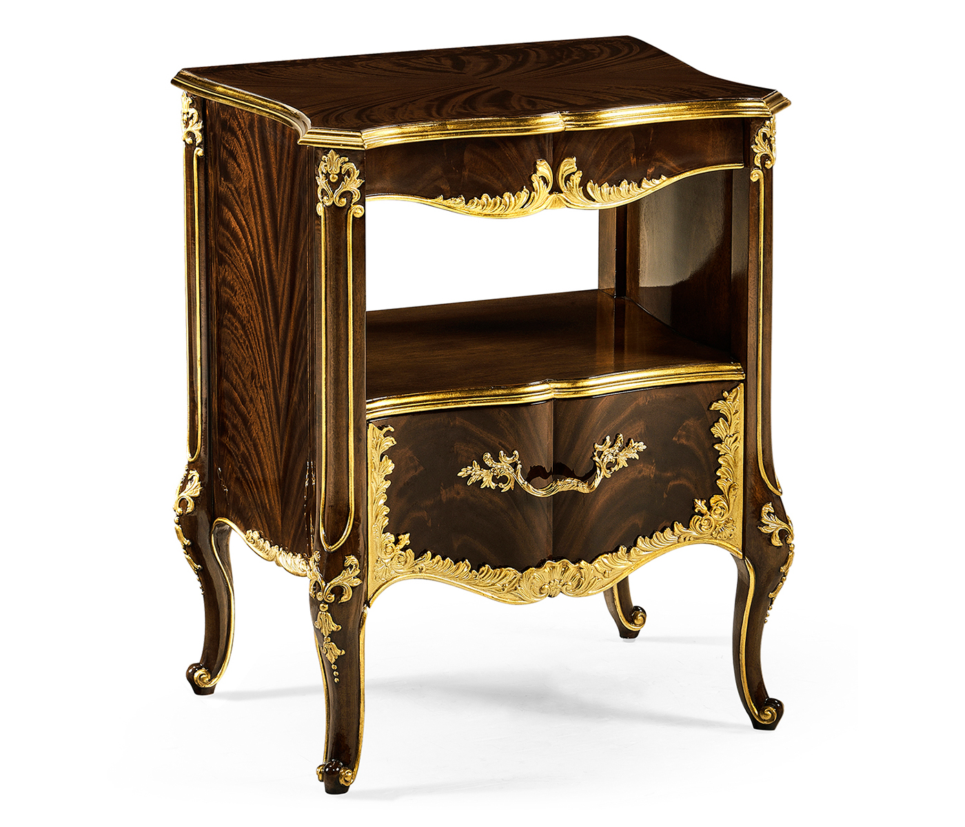 Mahogany & Gilded Nightstand