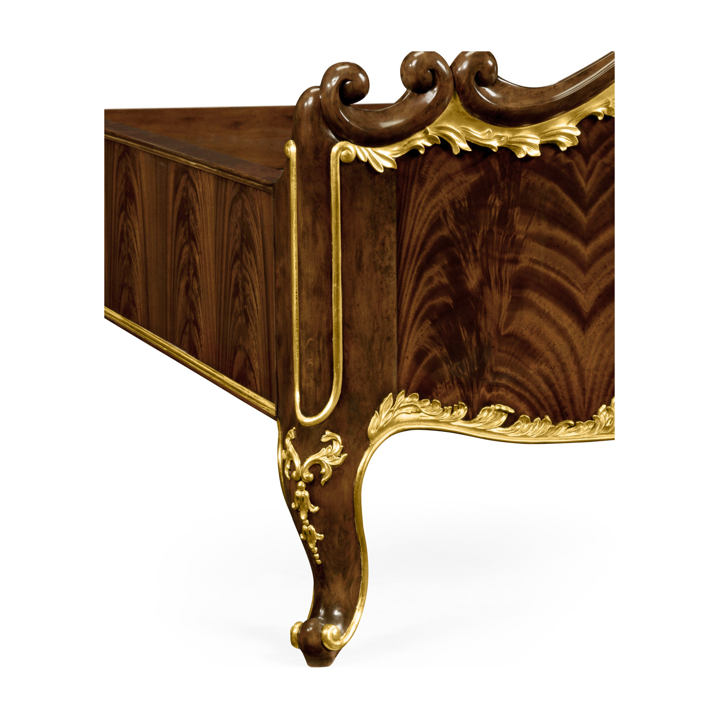 High Lustre Mahogany & Gilded UK King Bed