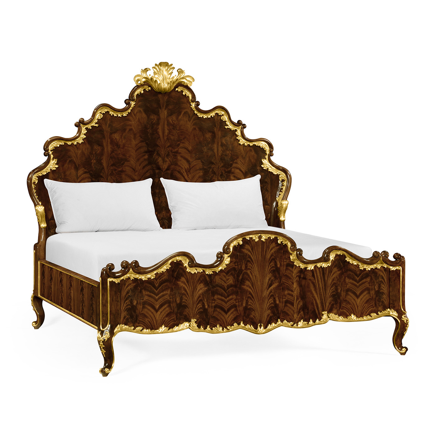 High Lustre Mahogany & Gilded UK King Bed