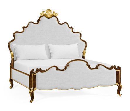 High Lustre Mahogany & Gilded US King Bed