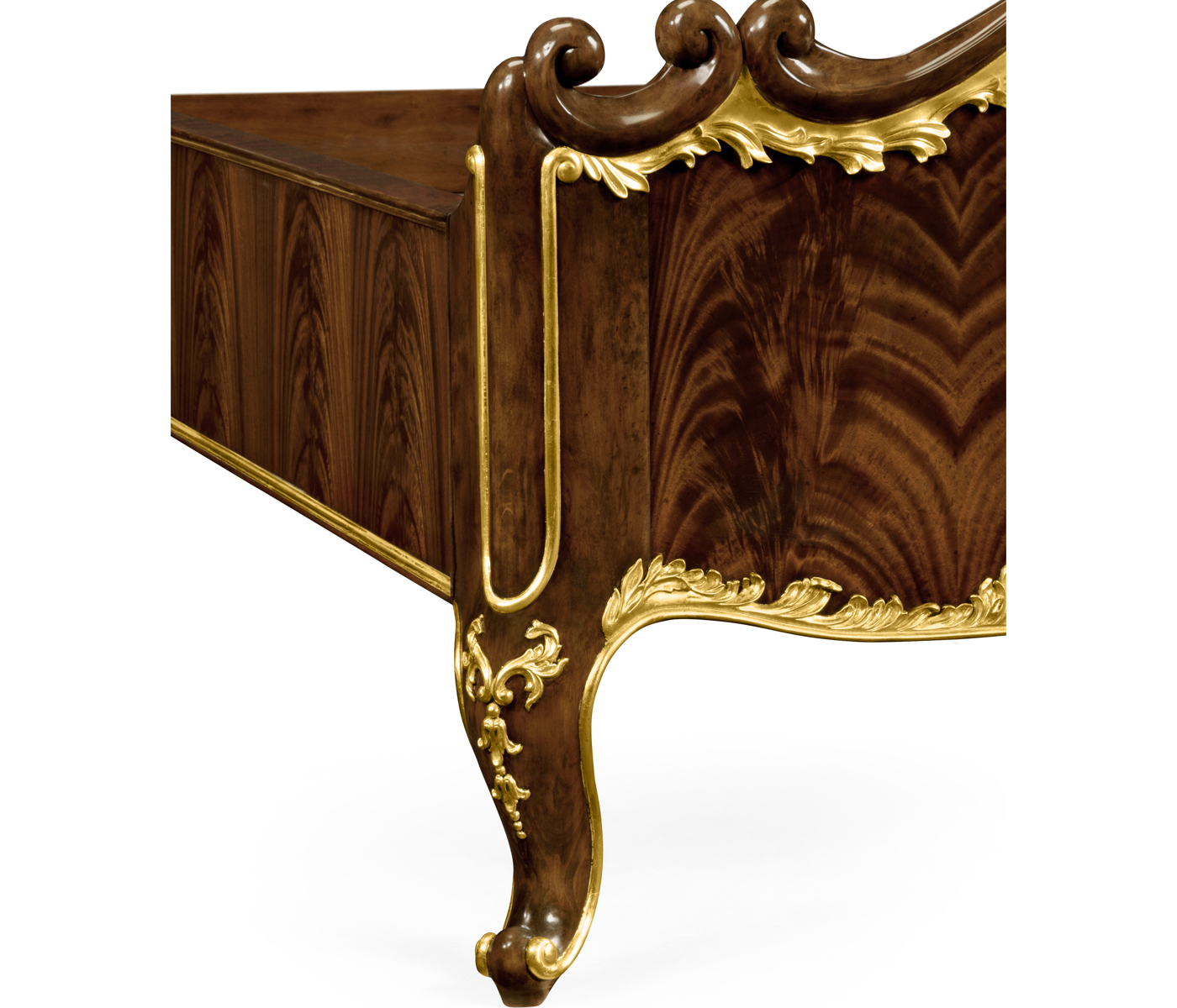 High Lustre Mahogany & Gilded US King Bed
