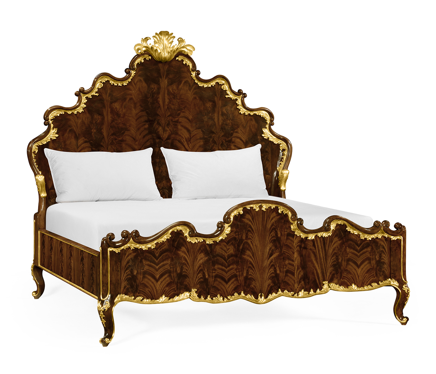 High Lustre Mahogany & Gilded US King Bed