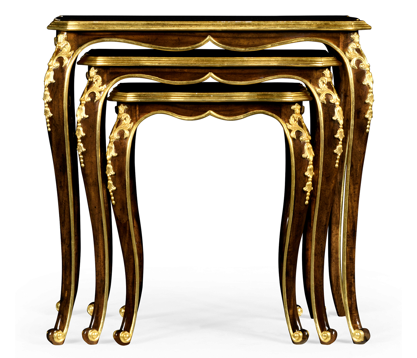 Nesting tables with gilt carved detailling