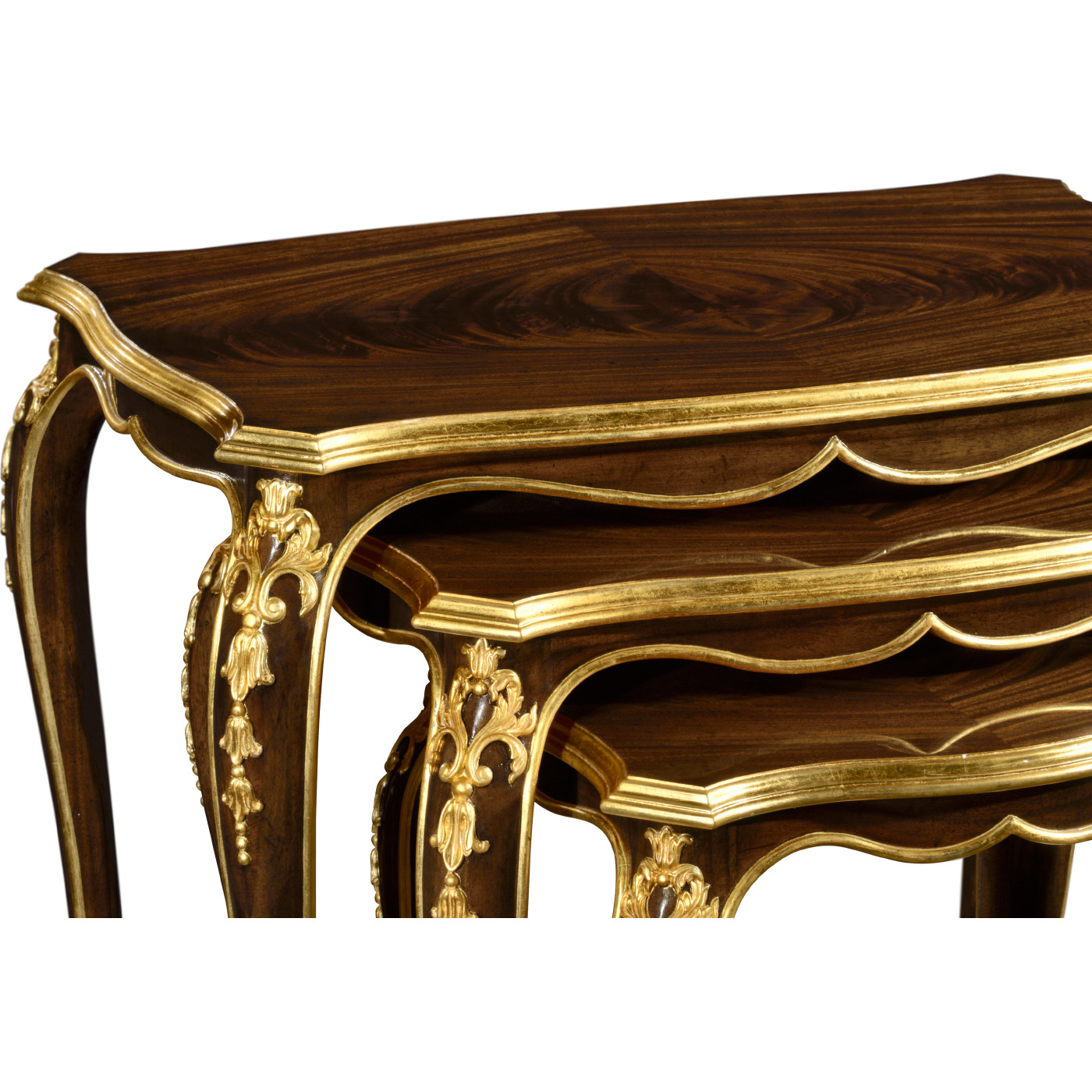 Nesting tables with gilt carved detailling