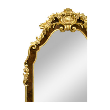 Standing mirror with gilt carved detailling