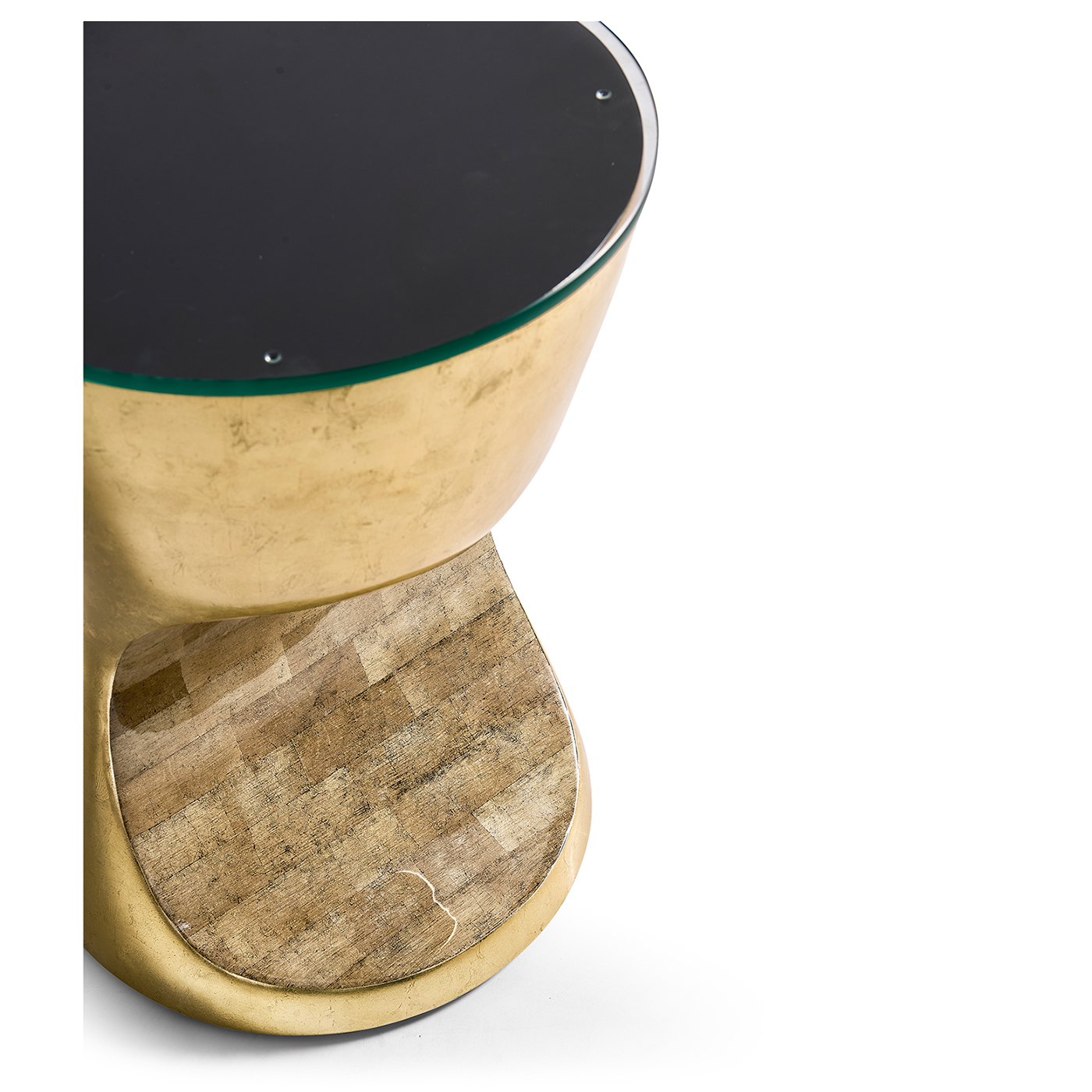 Metallic Bronze Round Cut-Out Lamp Table