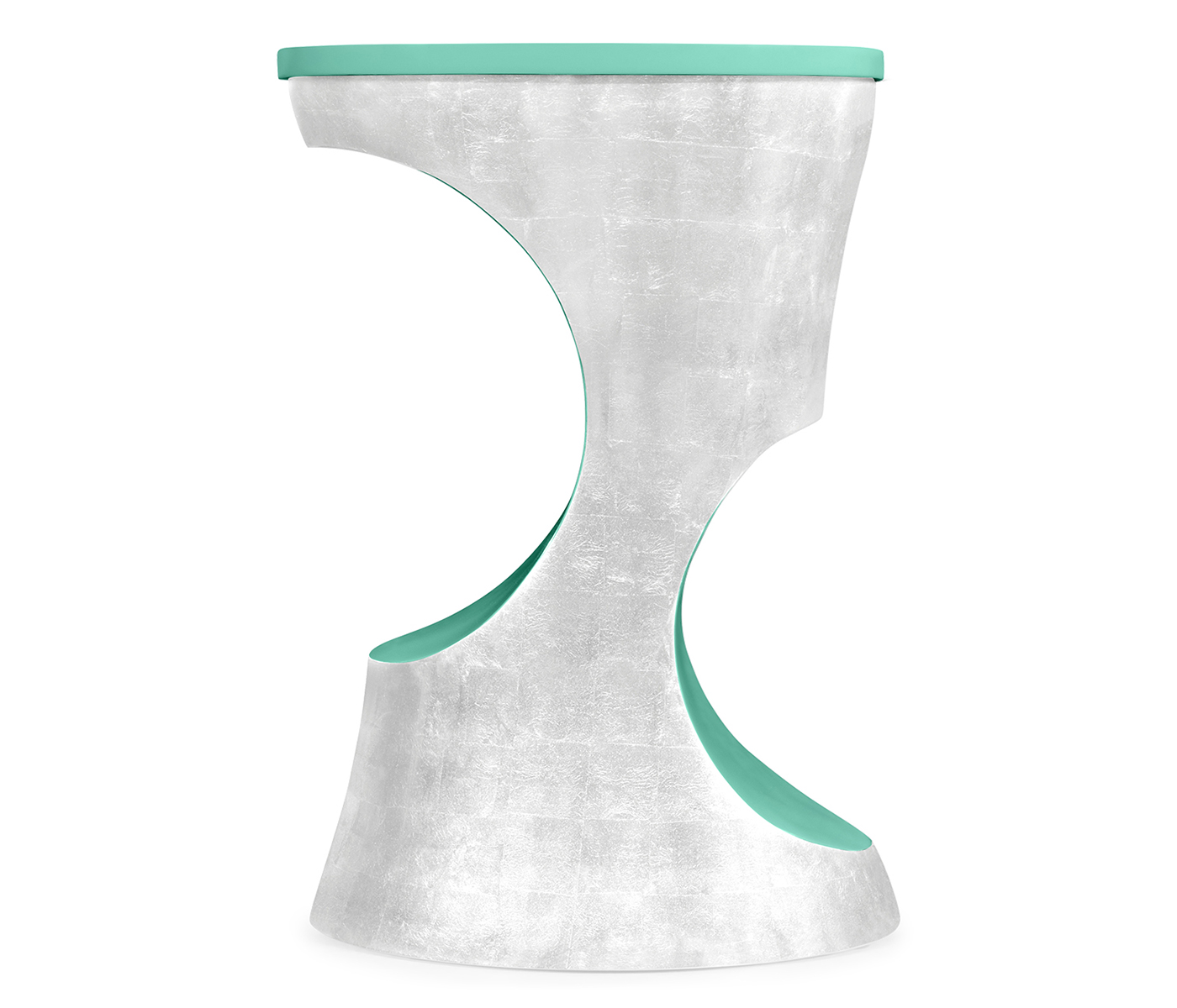 Indochine Silver Round Cut-Out Lamp Table