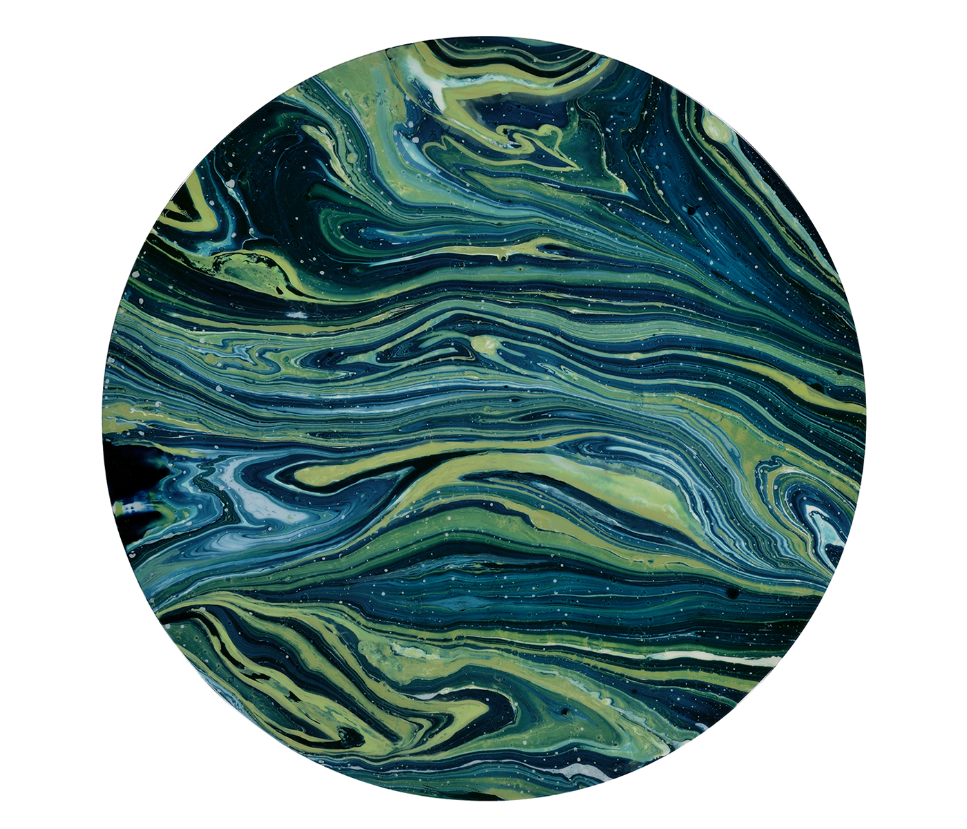 Teal Round Cut-Out Lamp Table