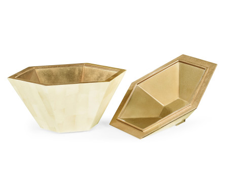 Dutch White Eggshell Hexagonal Box