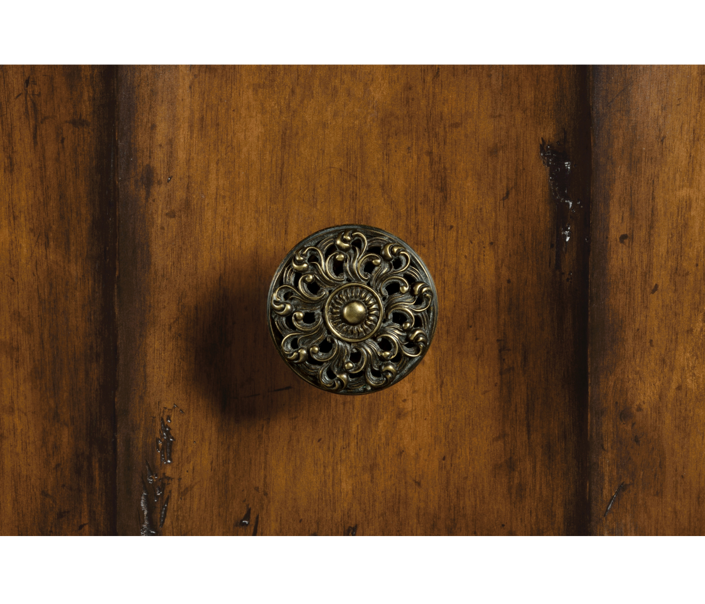 Rectangular Console Table in Rustic Walnut with Drawers