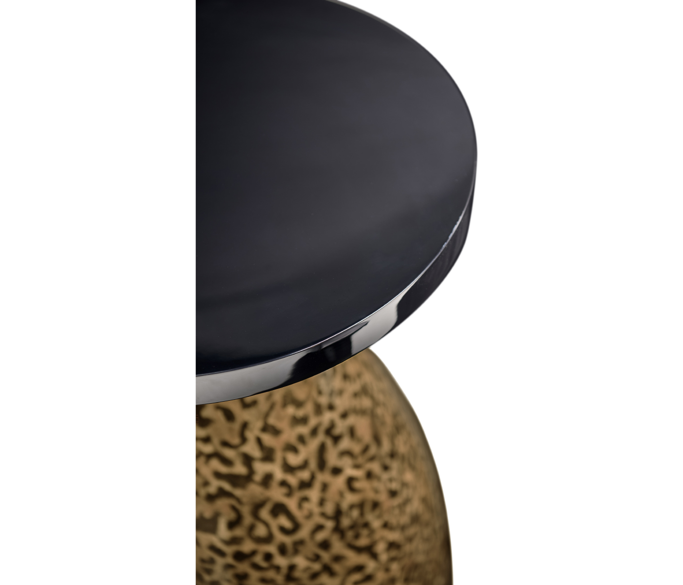 Round Leopardskin & Black Wine Table