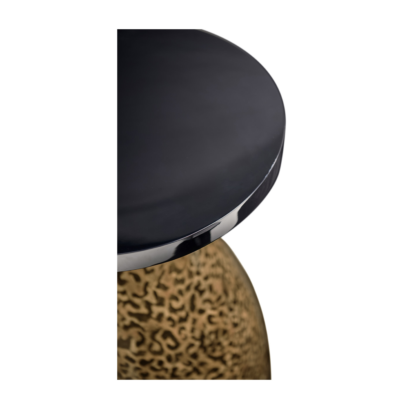 Round Leopardskin & Black Wine Table