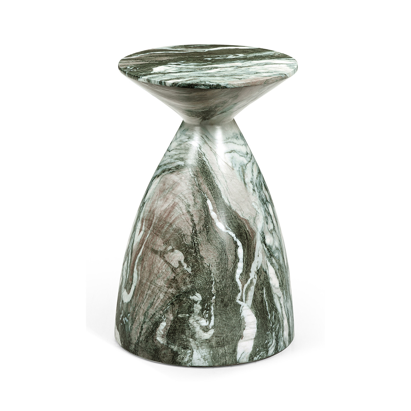 Round Faux Black & Grey Marble Wine Table