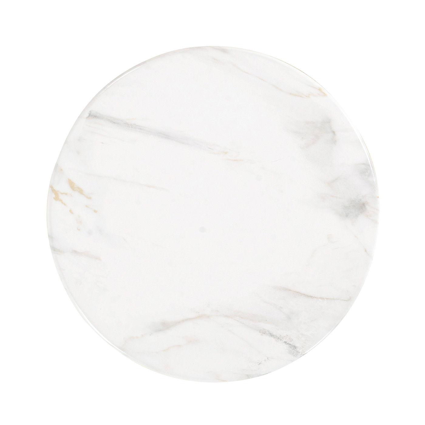 Round Faux White & Grey Marble Wine Table