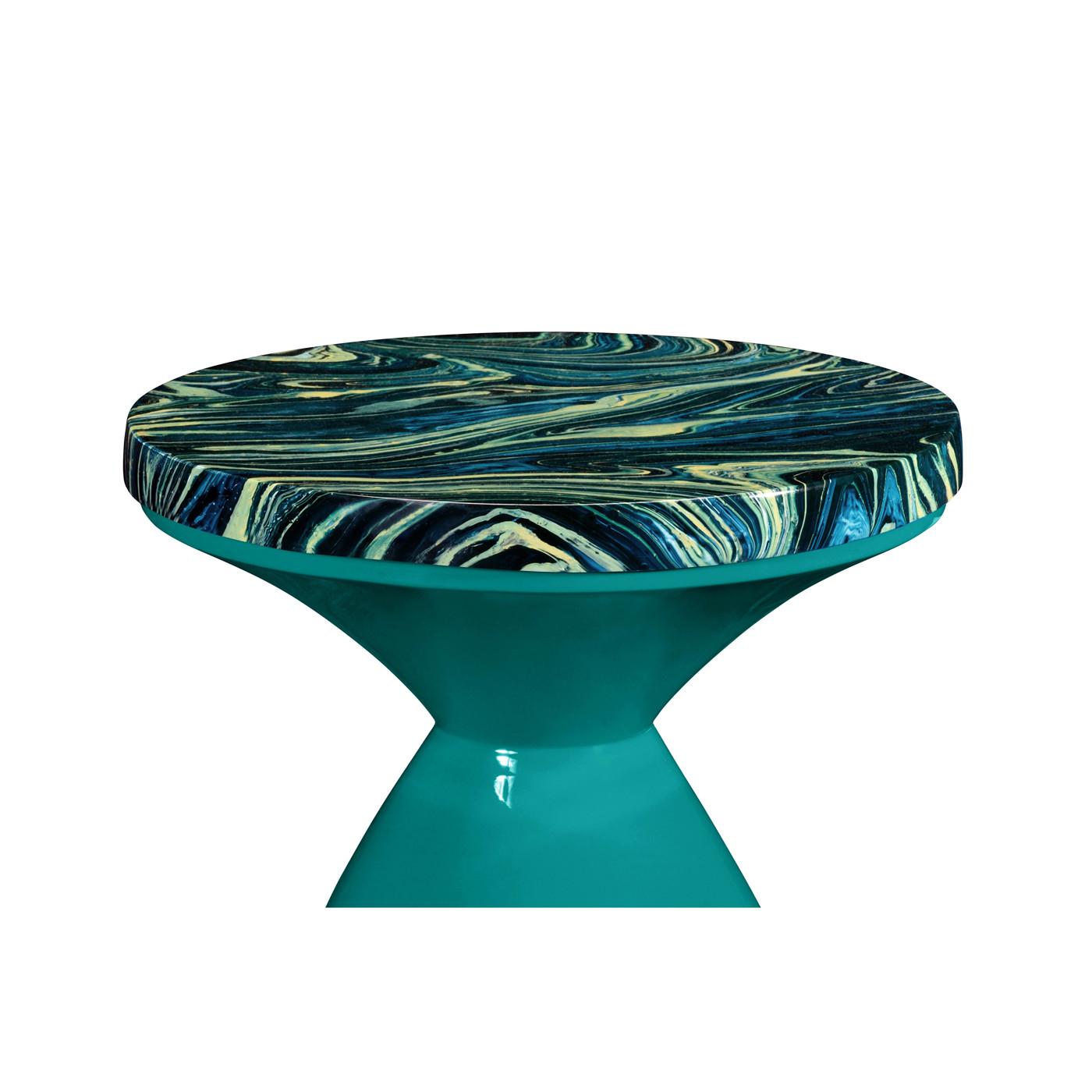 Round Teal & Graffiti Wine Table