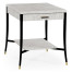 White Smoke Eggshell End Table with Drawer