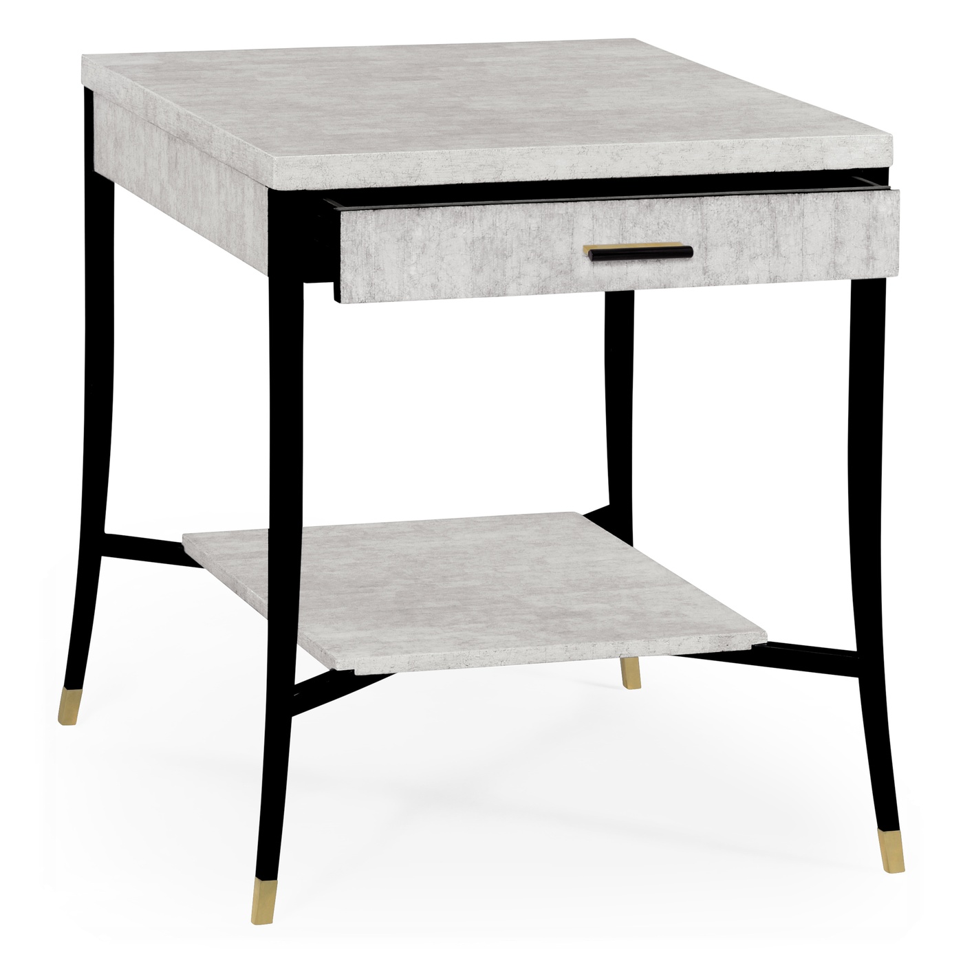 White Smoke Eggshell End Table with Drawer