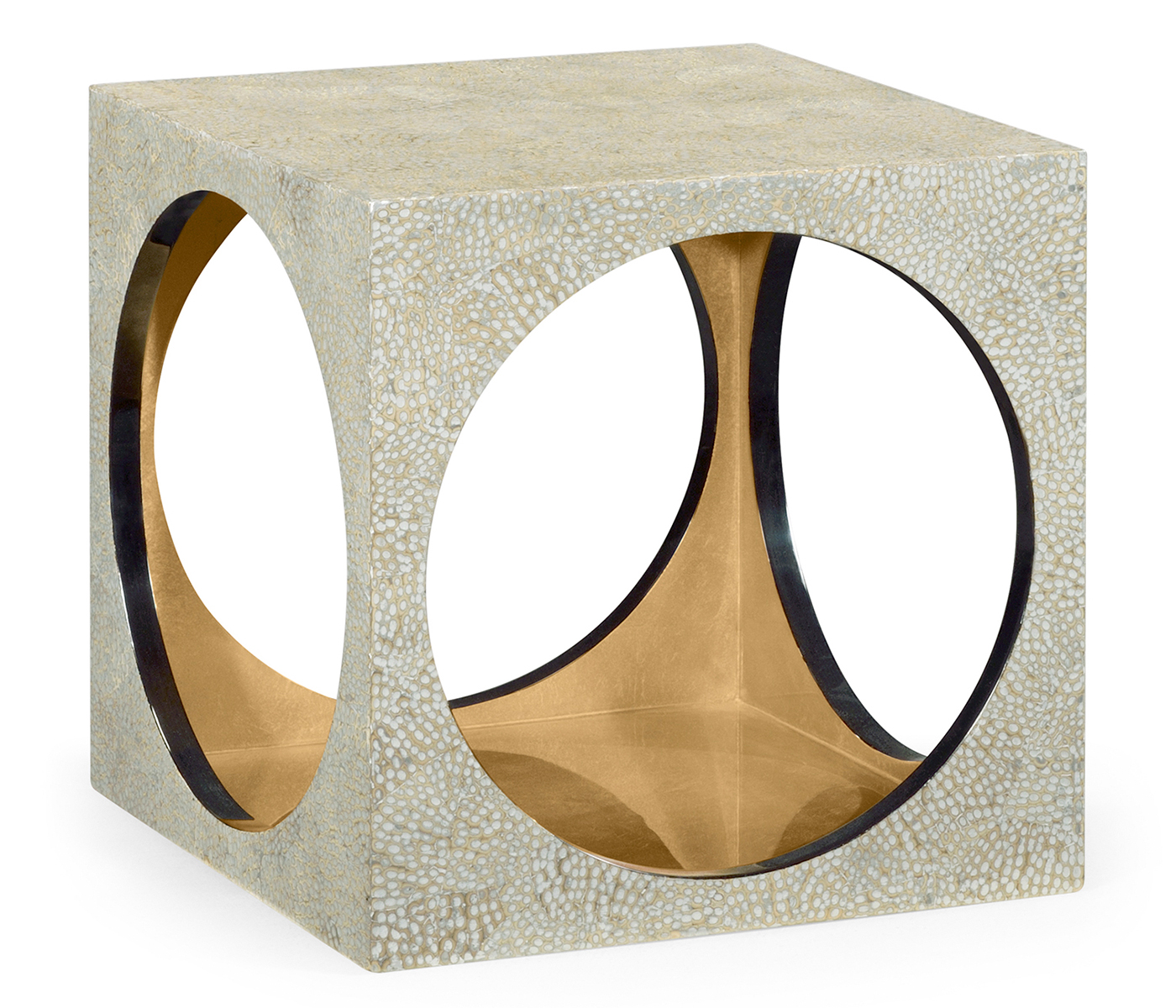 Square Circular Cut-Out Eggshell Stool