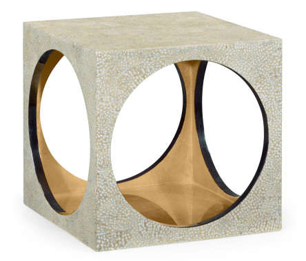 Square Circular Cut-Out Eggshell Stool