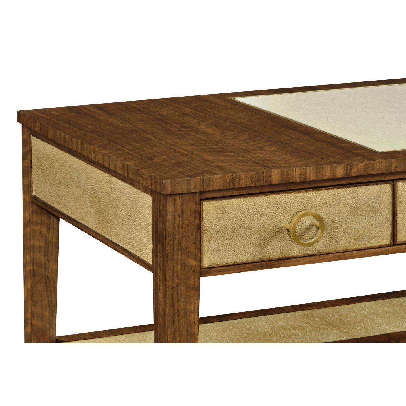 Narrow desk with brass detailing