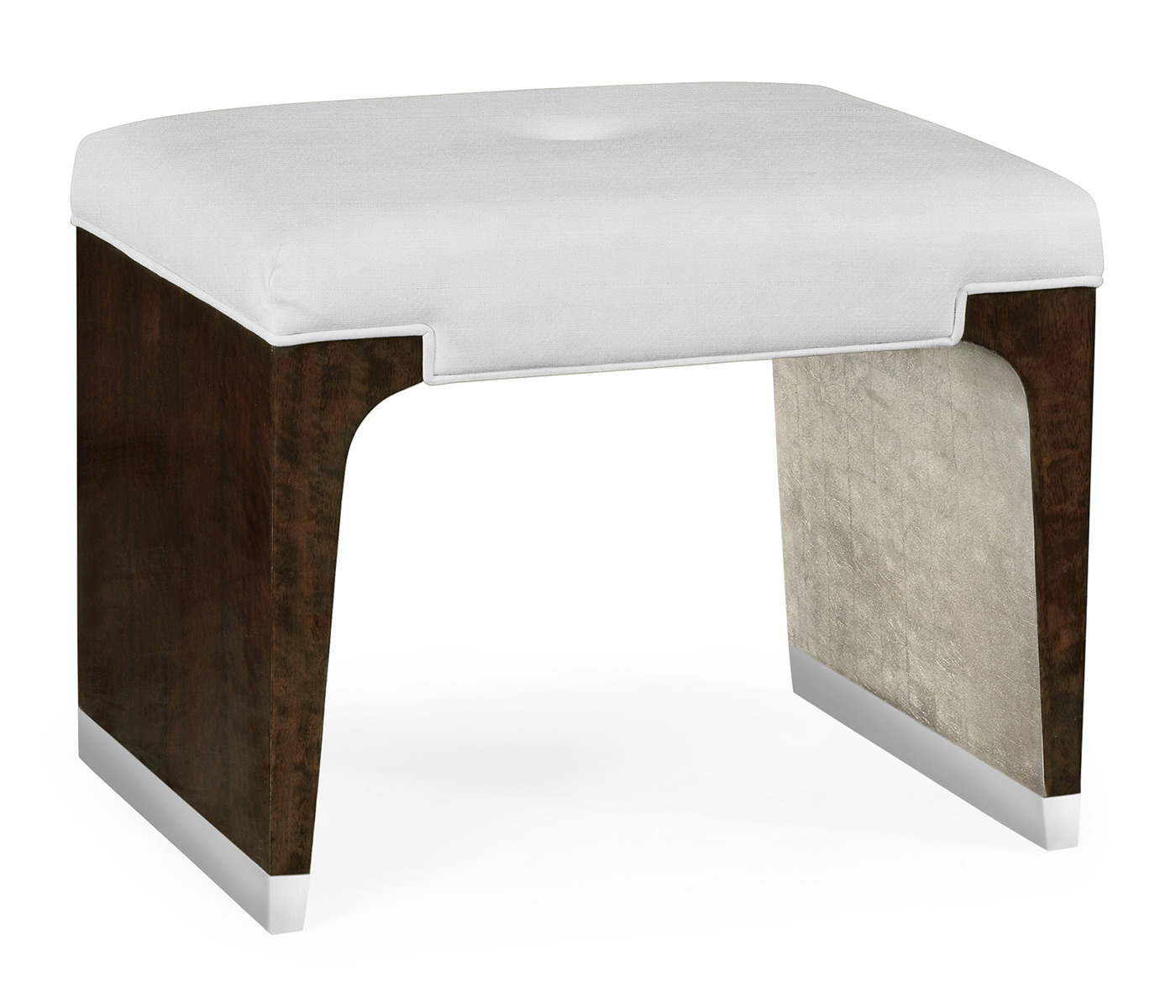 Black Eucalyptus Dressing Stool, Upholstered in COM