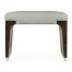 Black Eucalyptus Dressing Stool, Upholstered in Grey Leather