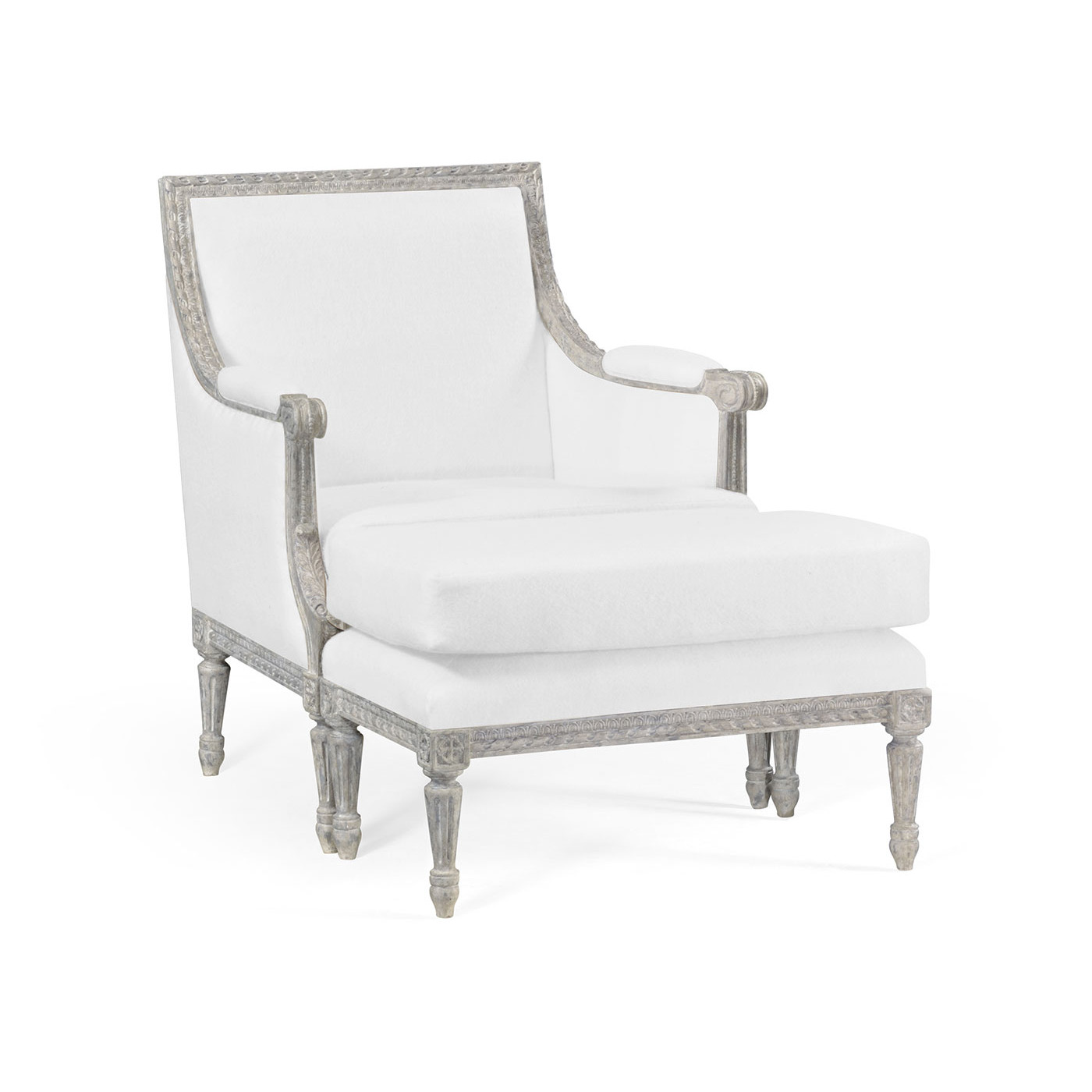 Country Greige Footstool