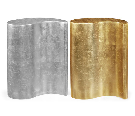 Circular Two-Piece Yin & Yang Gilded & Silver Drinks Table