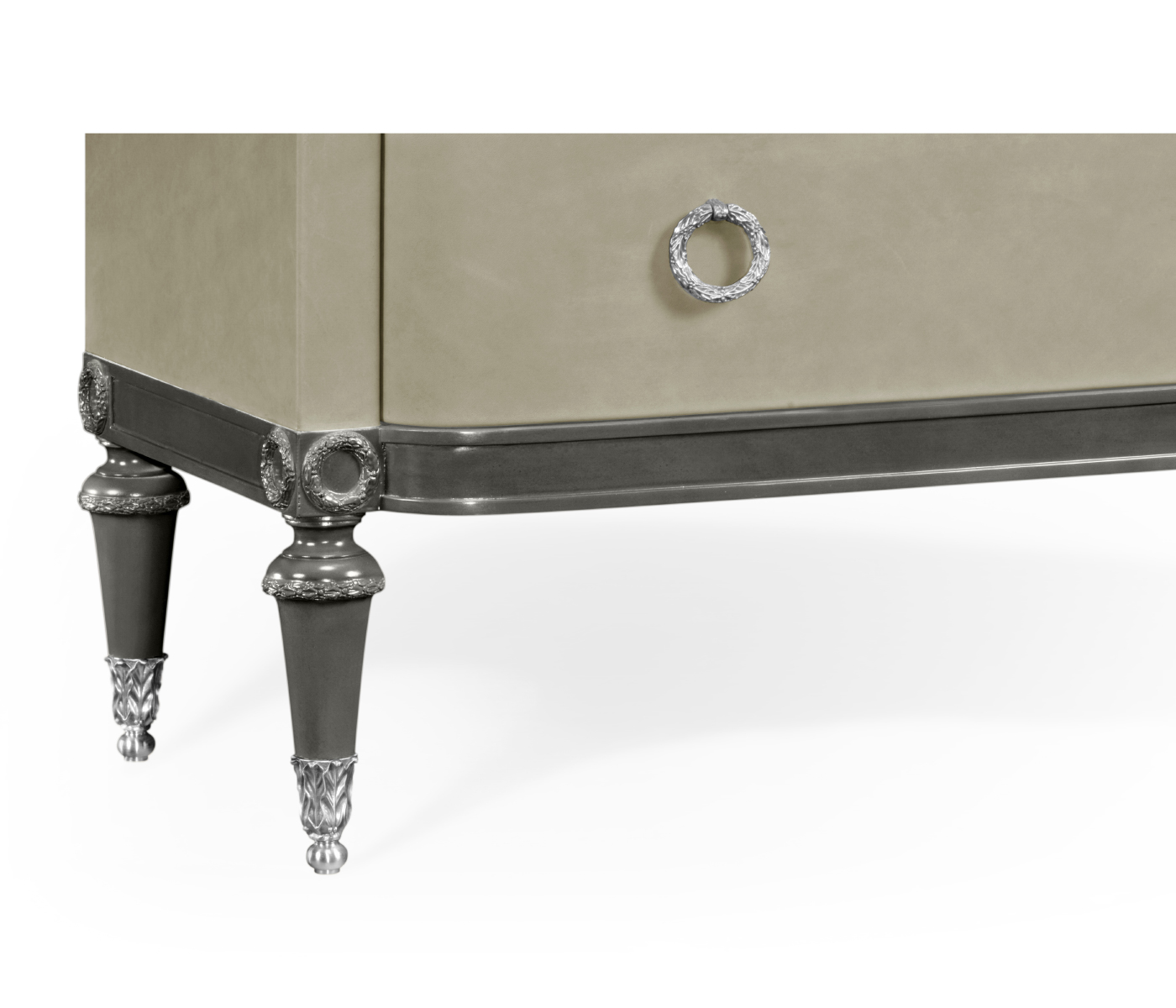 Grey Leather Chest of Drawers