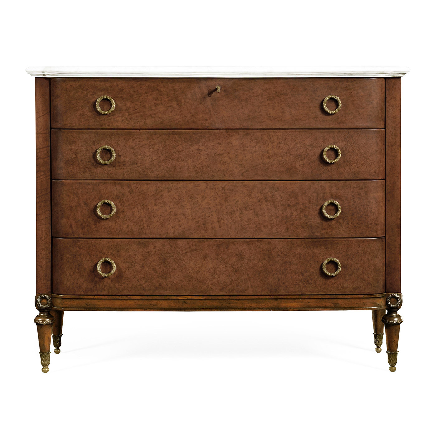 Parliament Red leather chest of drawers