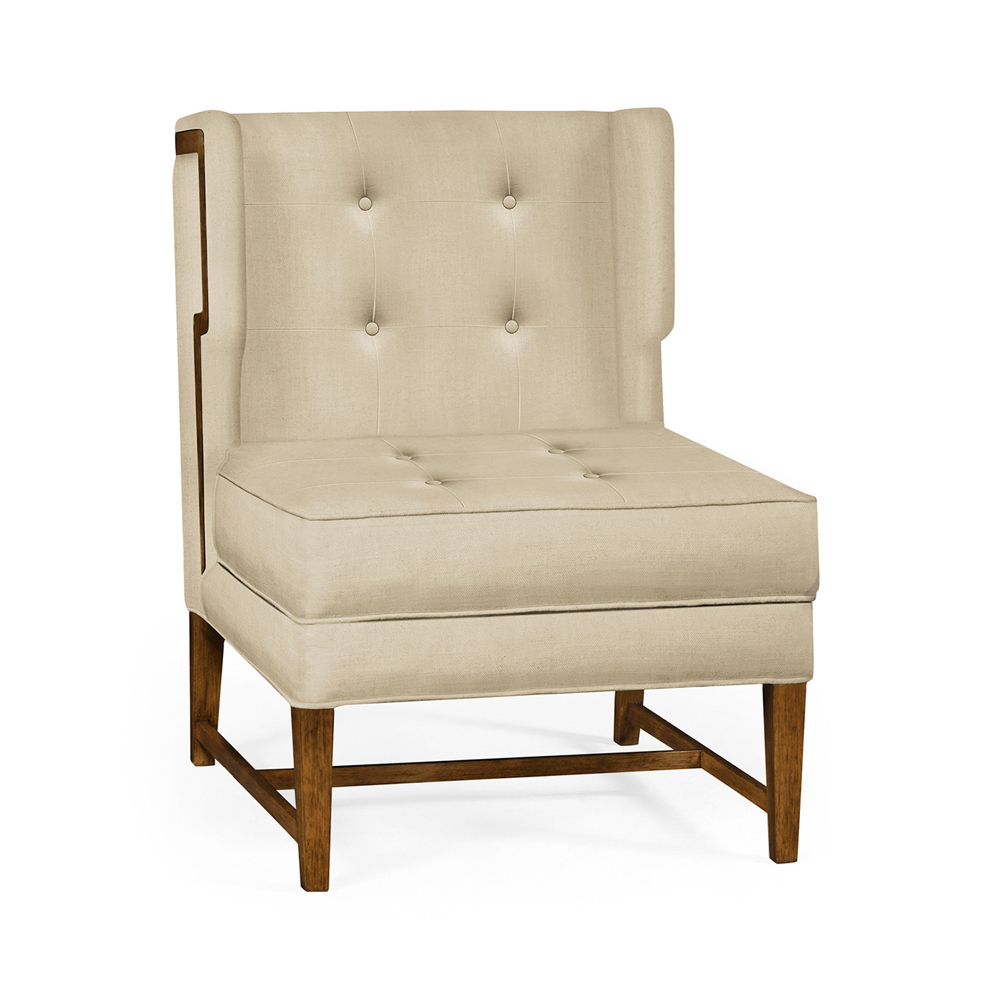 Winged occasional chair upholstered in Mazo