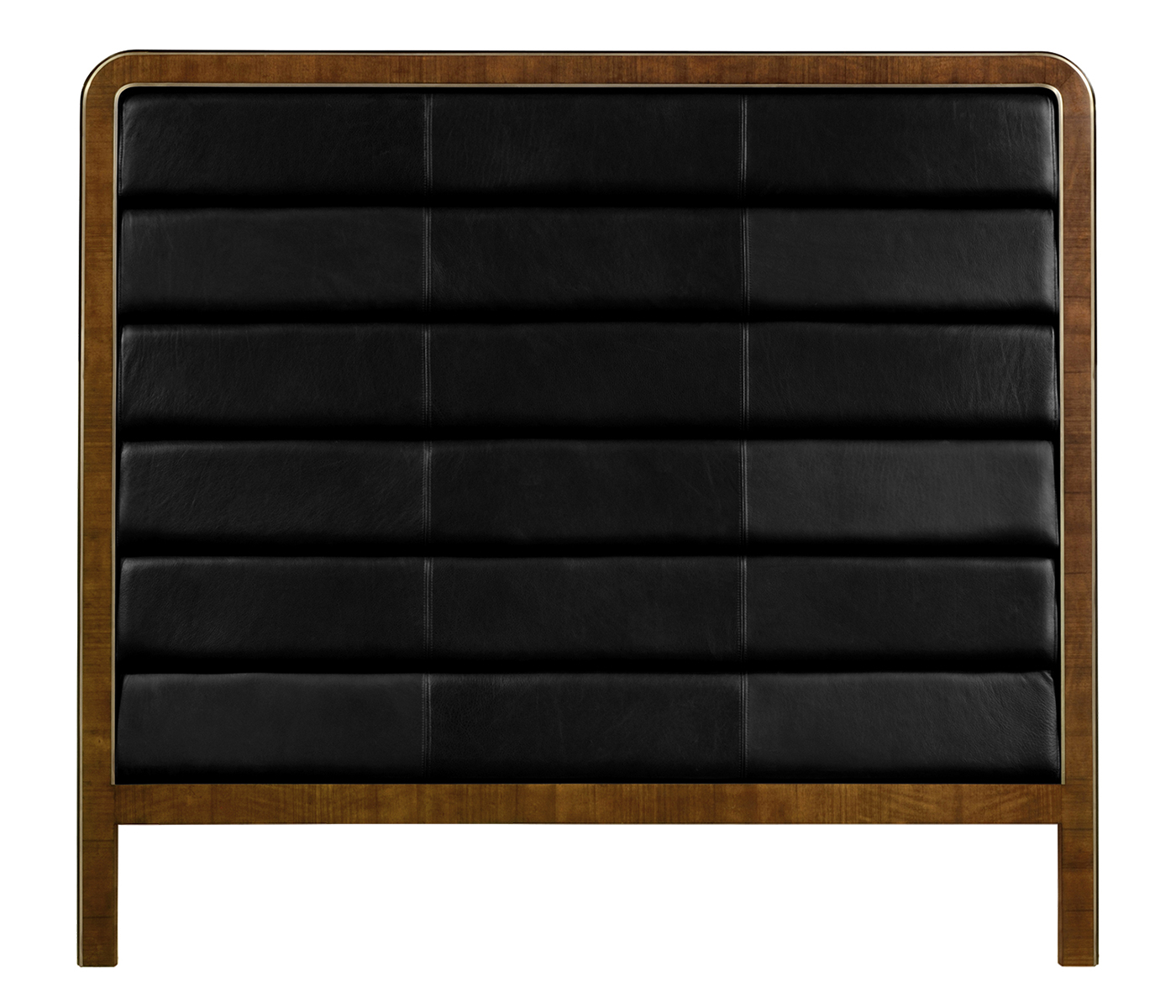 US Queen headboard upholstered in black leather